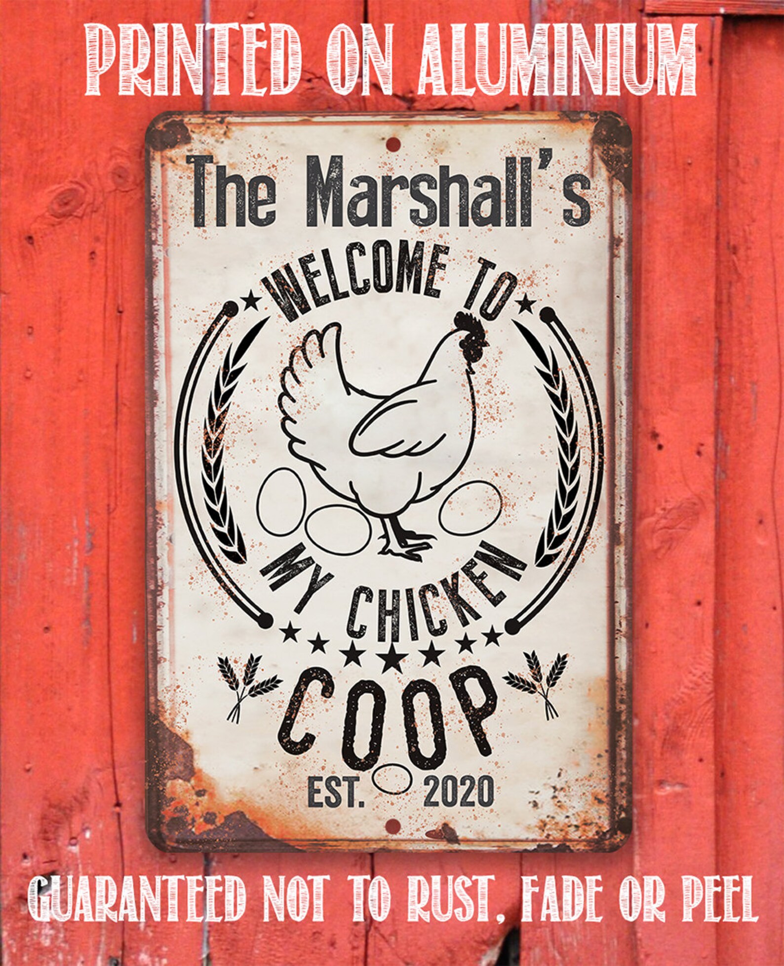 Tin Personalizedmy Chicken Coopdurable Metal Sign8x12 or Etsy