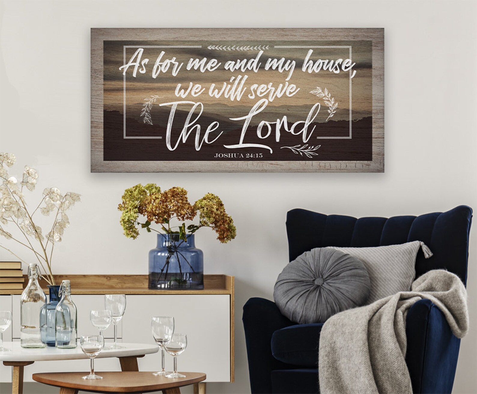 As for Me and My Houselarge Canvasstretched on Heavy Wood Etsy