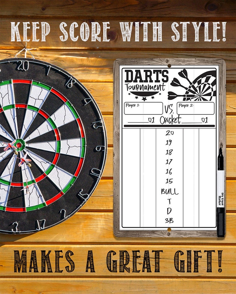 Dart Scoreboard white Dry Erase for Keeping Score in Games Etsy