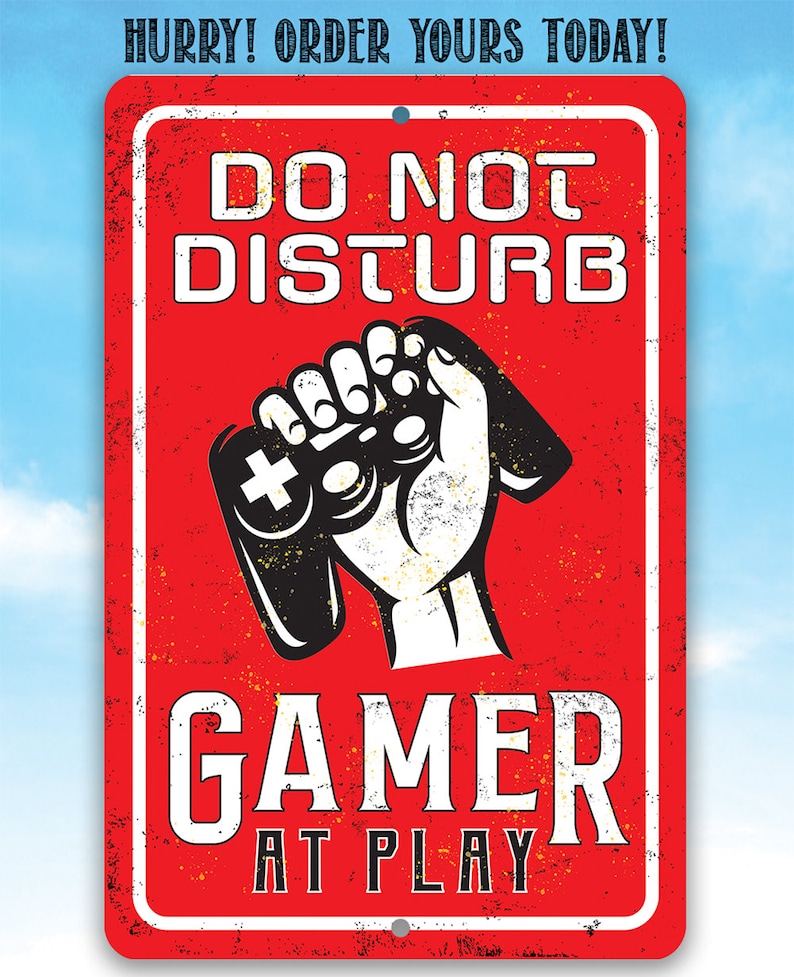 Danger Do Not Disturb Gamer Metal Sign Choose | Etsy