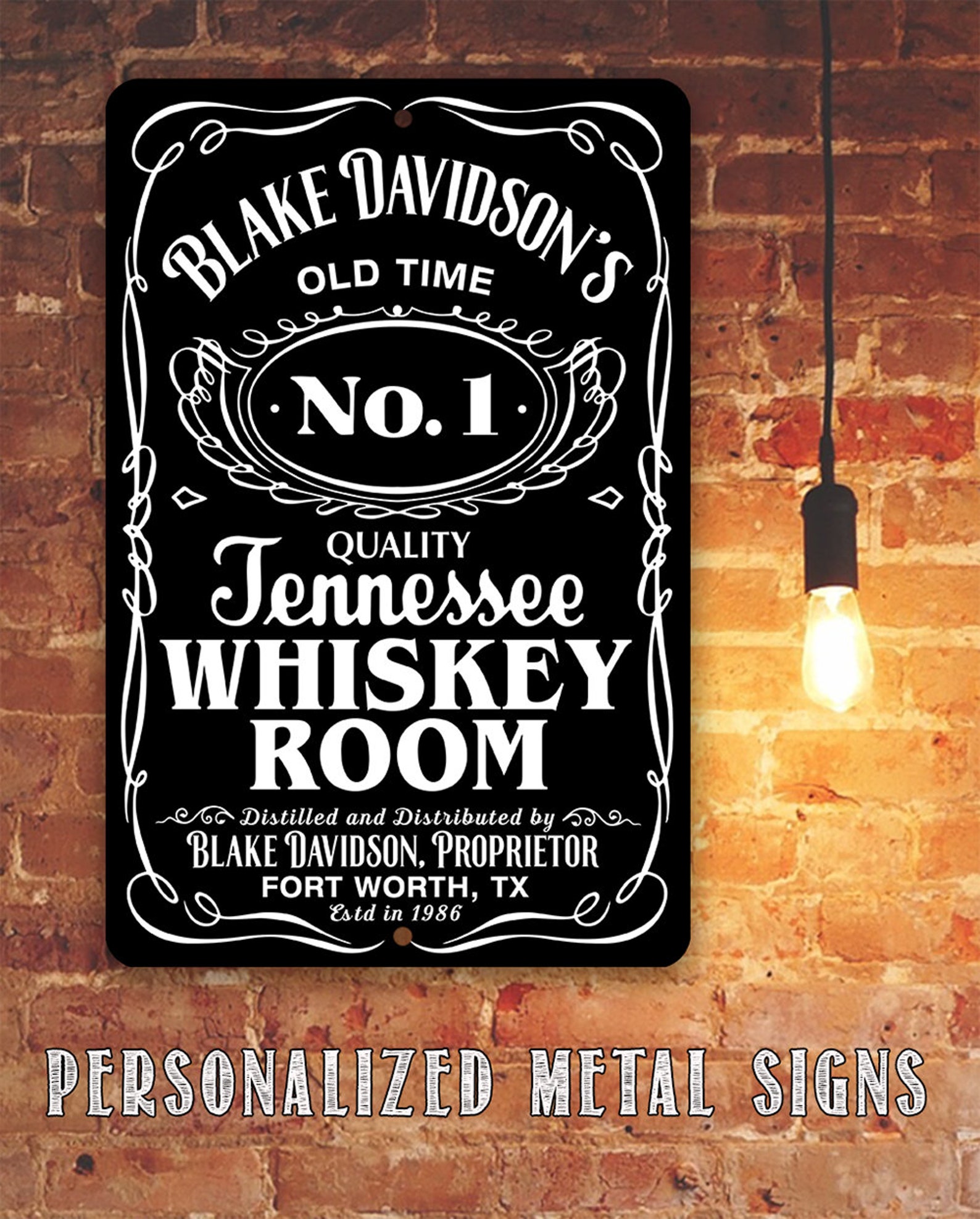 Tin Personalized Whiskey Room Metal Sign 8 X Etsy