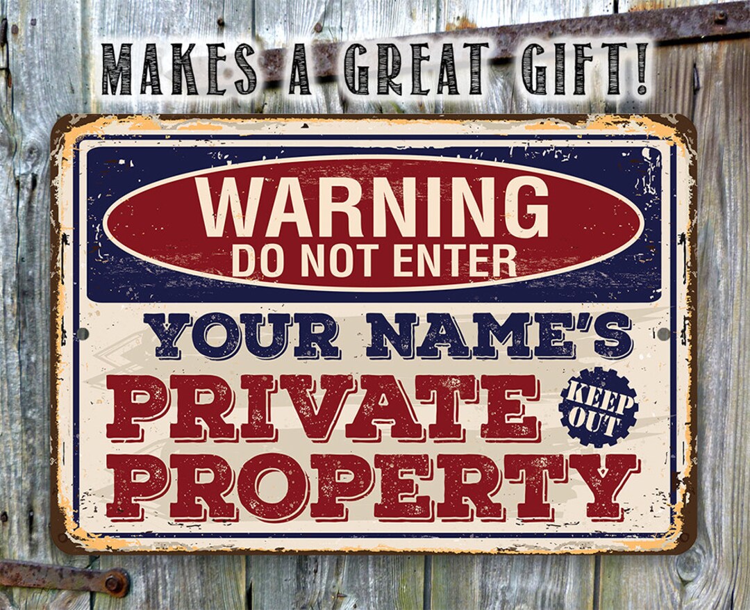 Personalized Metal Sign warning Do Not Enter tin 8x12/12x18 Indoor ...