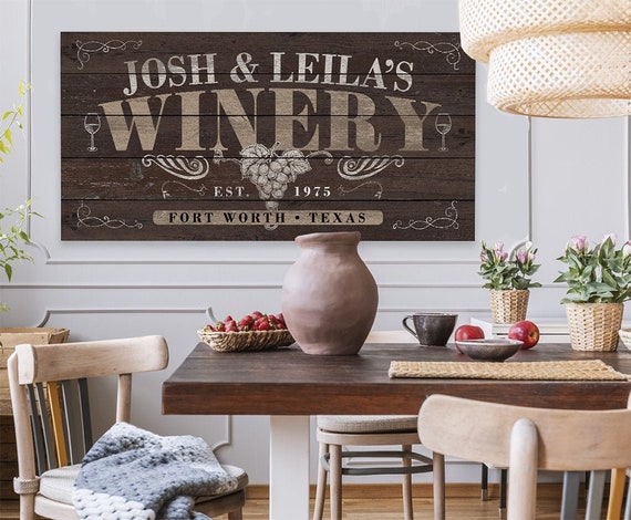 Large Canvas Wall Art Personalized Winery not Printed on Wood Wine Cellar or Bar Decor Etsy Australia