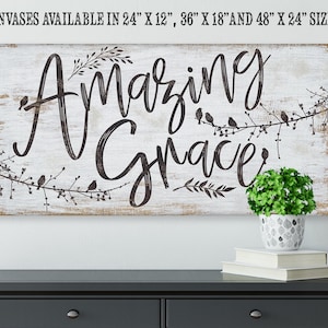 Amazing Grace - Large Canvas - Stretched on Wood - Perfect Dining and Living Room Decor - Housewarming Gift