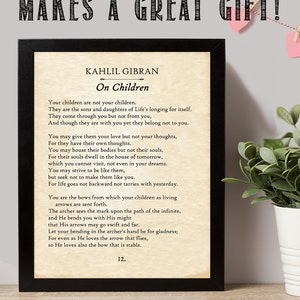 Kahlil Gibran on Children 11x14 Unframed Typography Book Page Print ...