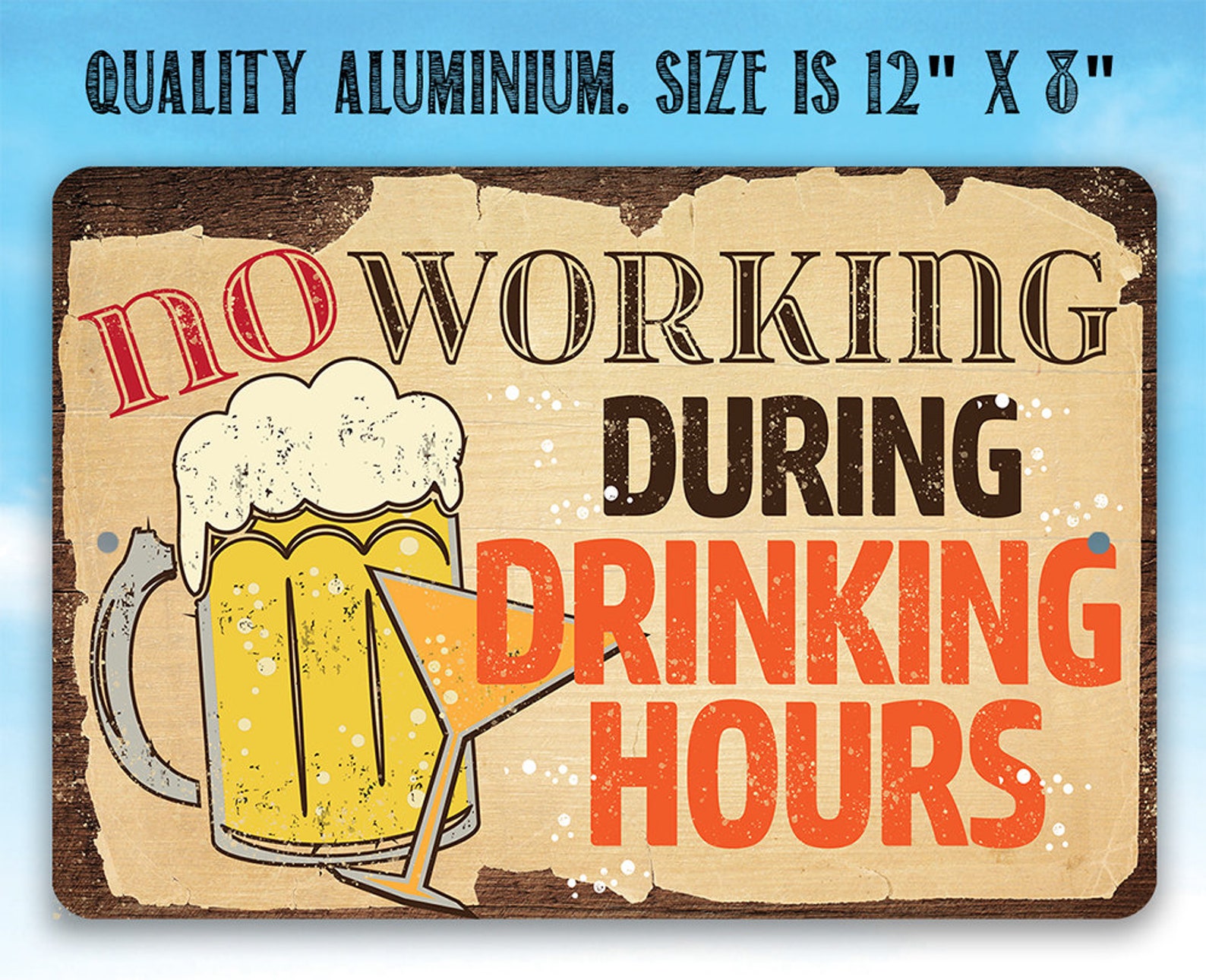 Tin Metal Sign During Drinking Hours 8x12/ Etsy