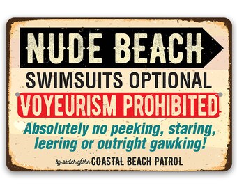 Nude Beach Metal Sign - Etsy
