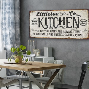Personalized Kitchen Best of Times Large Farmhouse Canvas Not Printed on Metal Stretched on a Wood Great Dining Room Kitchen Decor image 2