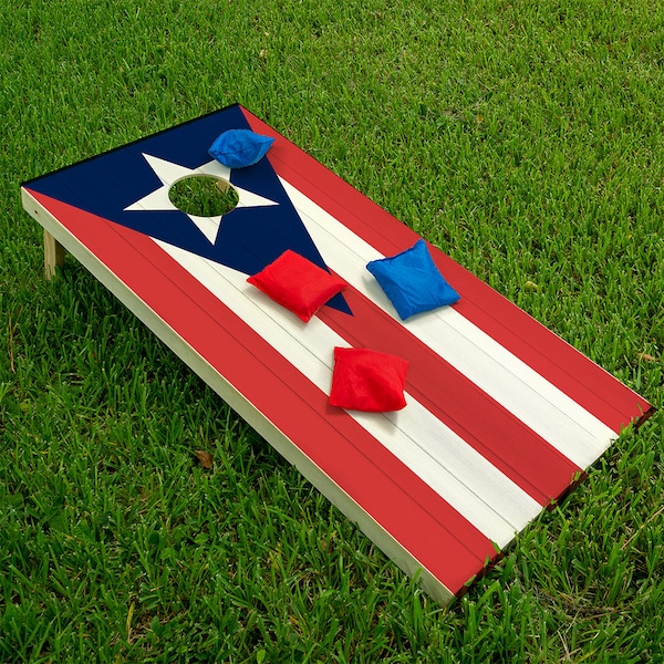Set of 2 Corn Hole Decal Puerto Rican Flag Art Wrap, Professional Vinyl Cover Sticker, More Designs to Choose From This Shop