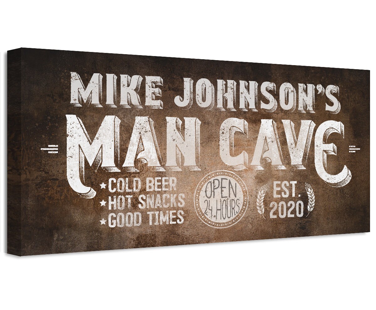 Personalized Man Cave Large Canvas Wall Art Not Printed Etsy