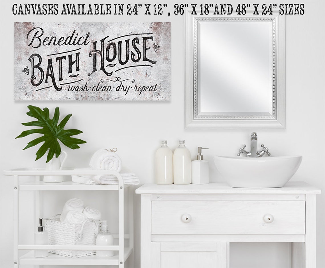 PersonalizedFamily Bath HouseLarge CanvasStretched on a Etsy