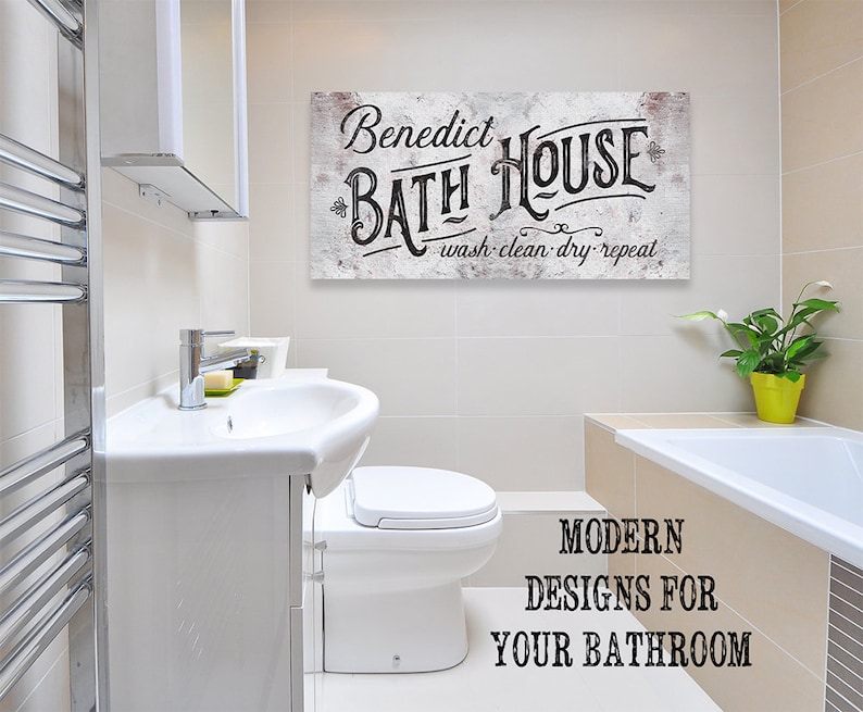 PersonalizedFamily Bath HouseLarge CanvasStretched on a Etsy