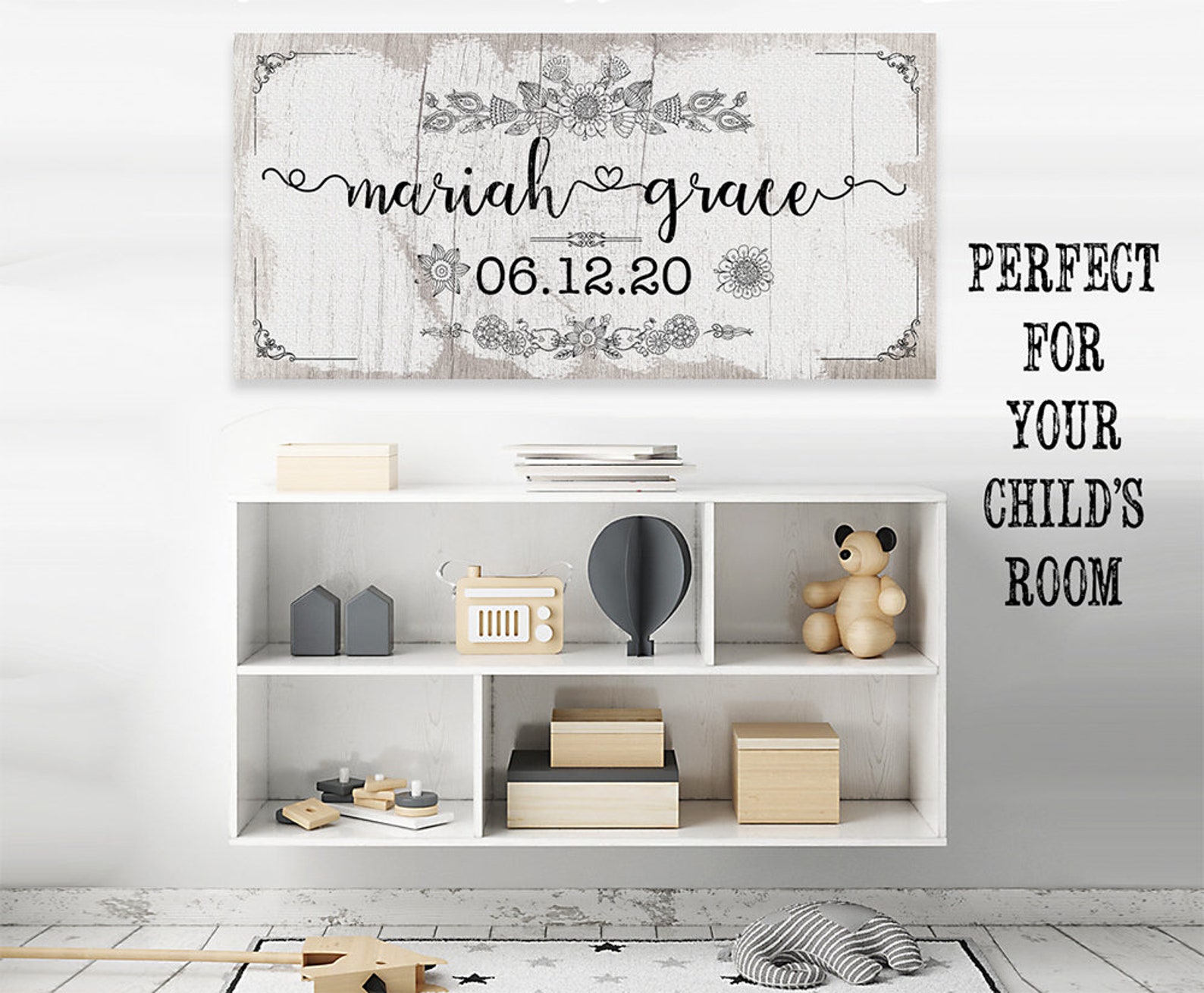 Personalized Baby Name large Canvas Wall Art not Printed Etsy