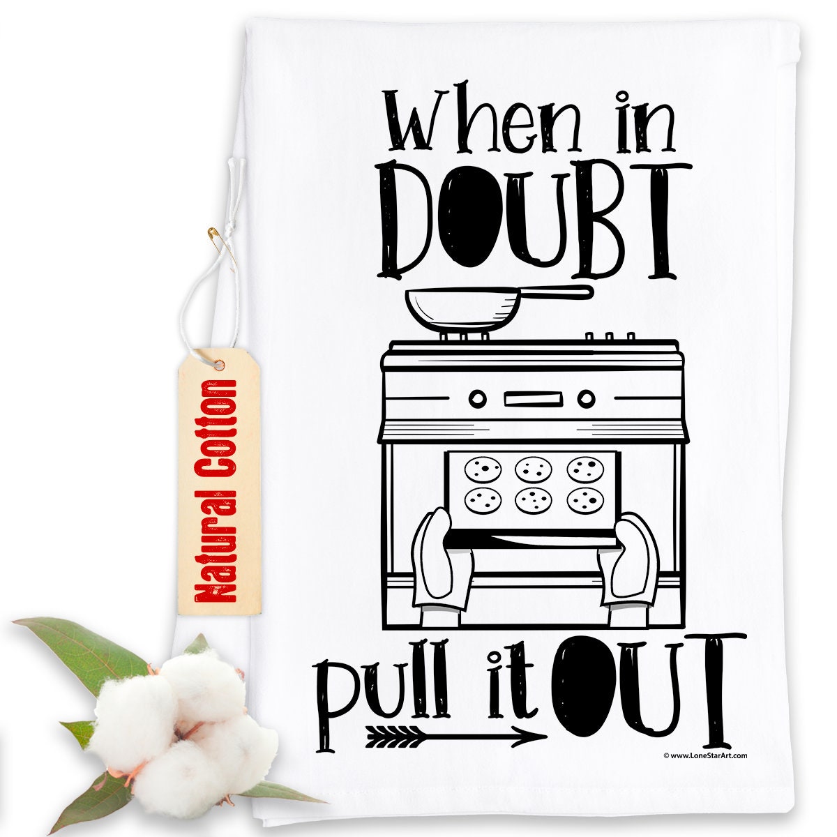 When In Doubt Pull It Out 18x24 Inch, Funny Kitchen Towel With Saying