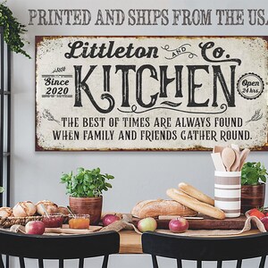 Personalized Kitchen Best of Times Large Farmhouse Canvas Not Printed on Metal Stretched on a Wood Great Dining Room Kitchen Decor image 3