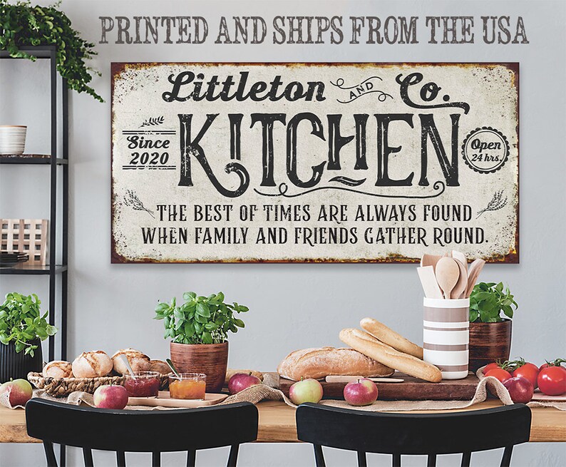 Personalized Kitchen Best of Times Large Farmhouse Canvas Not Printed on Metal Stretched on a Wood Great Dining Room Kitchen Decor image 3