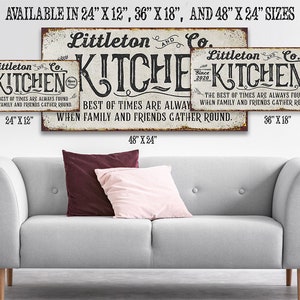 Personalized Kitchen Best of Times Large Farmhouse Canvas Not Printed on Metal Stretched on a Wood Great Dining Room Kitchen Decor image 6