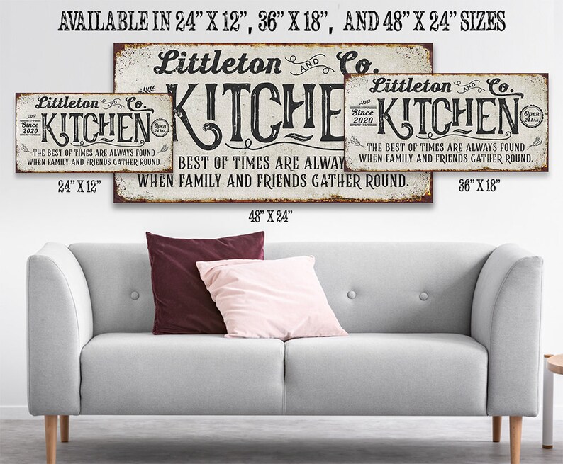 Personalized Kitchen Best of Times Large Farmhouse Canvas Not Printed on Metal Stretched on a Wood Great Dining Room Kitchen Decor image 6