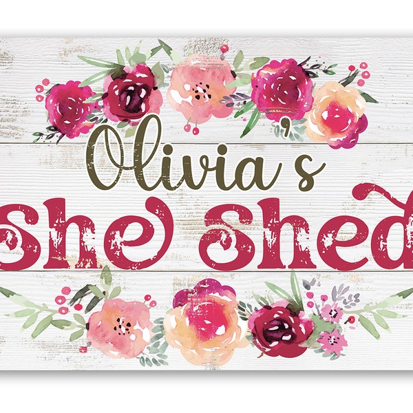 Personalized She Shed Metal Sign-8"x12"/12"x18" Use Indoor/Outdoor-For She Shed, Oasis and Sanctuary