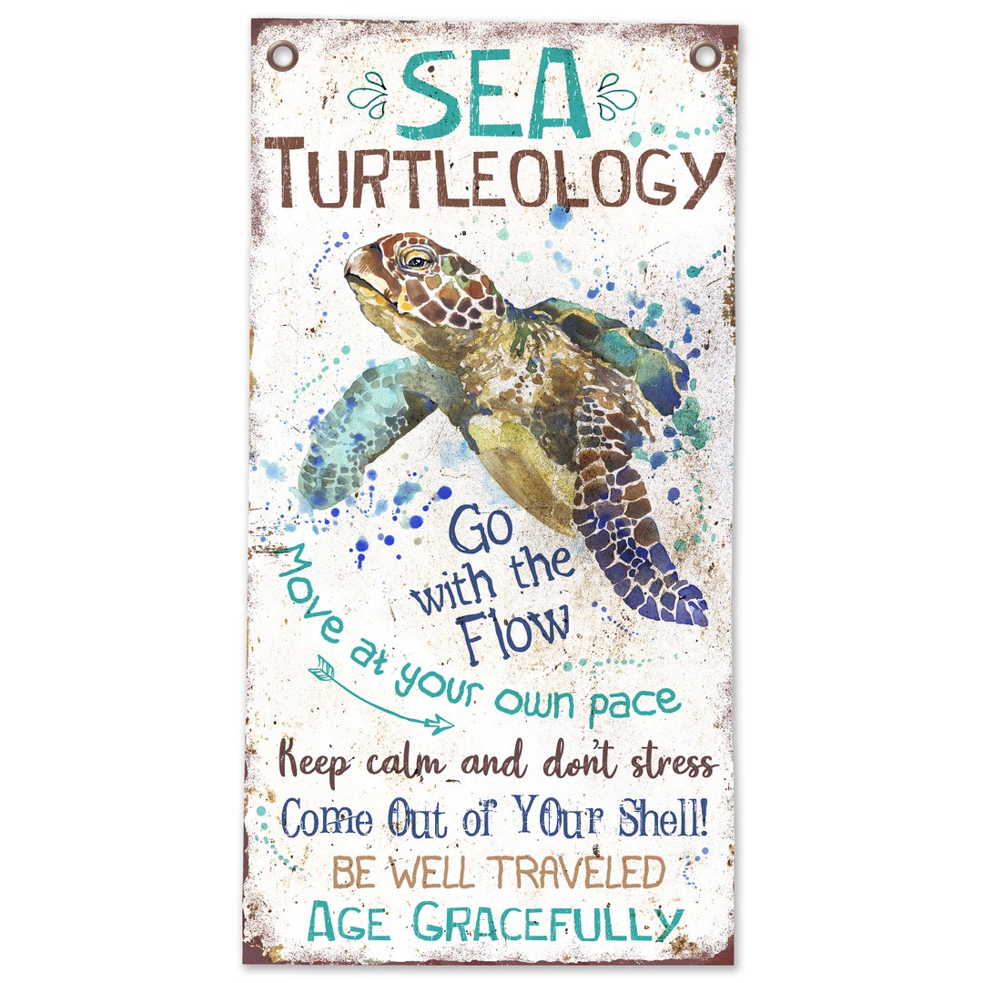 Sea Turtleology Canvas Wall Scroll Art Poster-large Minimalist Hanging ...