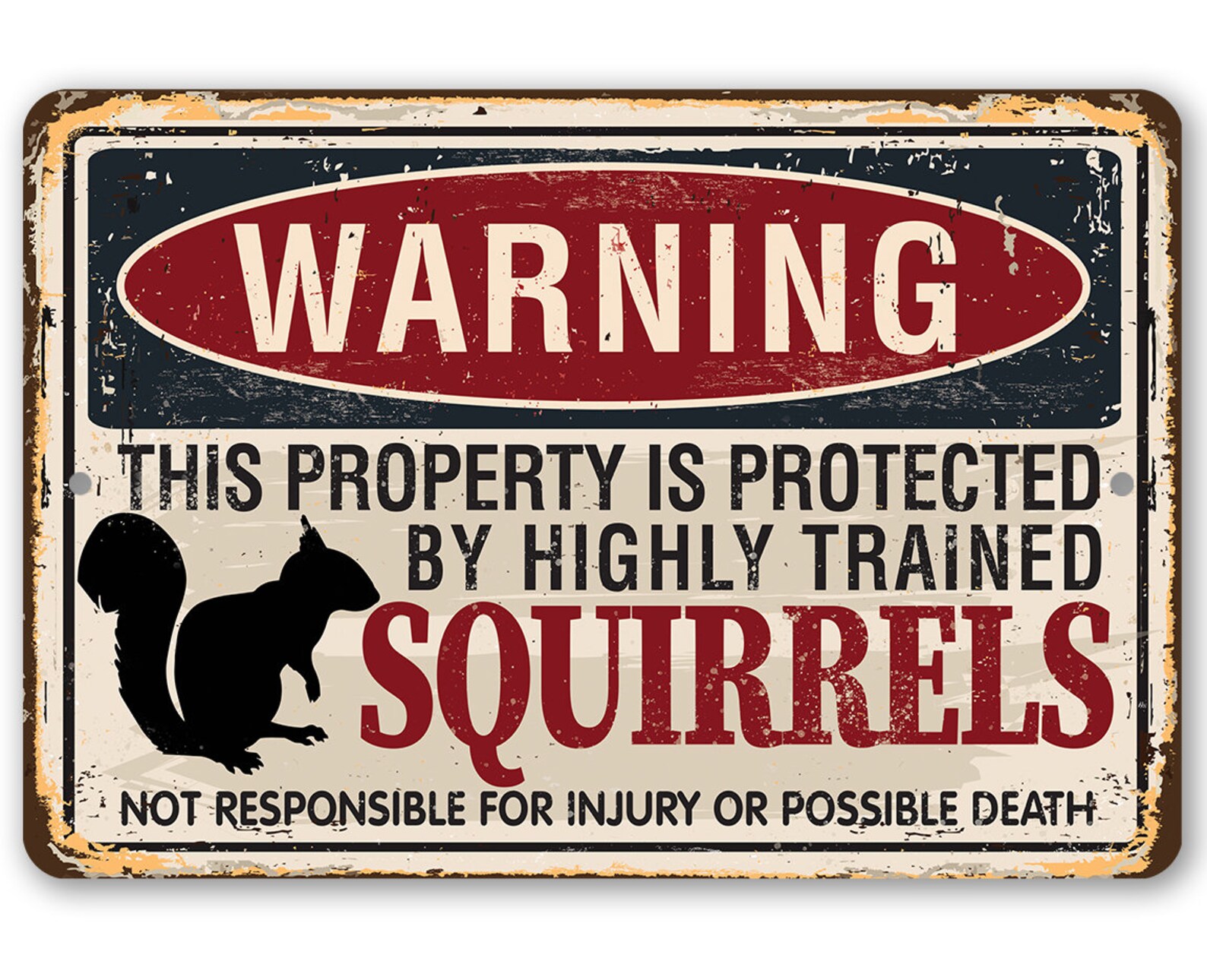 Warning Property Squirrels 8 X 12 or 12 X Etsy