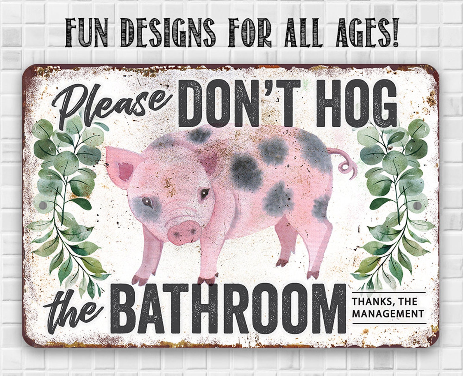 Don't Hog the Bathroom 8 X 12 or 12 X Etsy