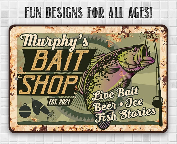 Tin Personalized Bait Shop Metal Sign 8 X 12 or 12 X 18 Use Indoor/outdoor  Great Gift to Avid Fishers -  Canada