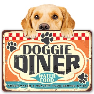 Tin - Metal Sign - Doggie Diner - 8"x12" or 12"x18" Use Indoor/Outdoor - Great Dog Restaurant