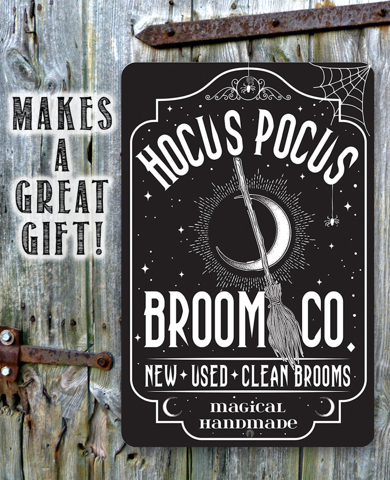 Tin Hocus Pocus Broom Co Metal Sign 8x12 or Etsy