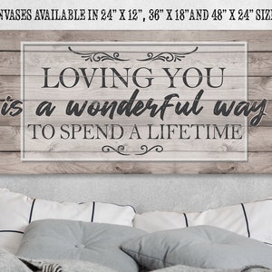 Loving You Is A Wonderful Way-Large Canvas Art-Stretched on Heavy Wood Frame-Perfect Above Couch/ Headboard-Great Wedding/Housewarming Gift