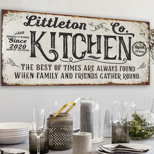 Personalized Kitchen Best of Times Large Farmhouse Canvas Not Printed on Metal Stretched on a Wood Great Dining Room Kitchen Decor image 5