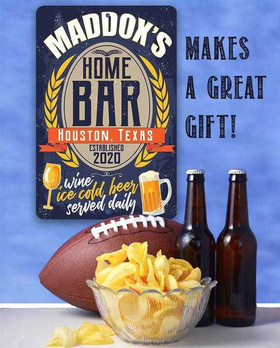 Tin 8 x 12 or 12 x 18 Use Indoor/Outdoor Personalized Home Bar Metal Sign Great Bar Room Decor and Housewarming Gift Tin 8 x 12 or 12 x 18 Use Indoor/Outdoor Personalized Home Bar Metal Sign Great Bar Room Decor and Housewarming Gift