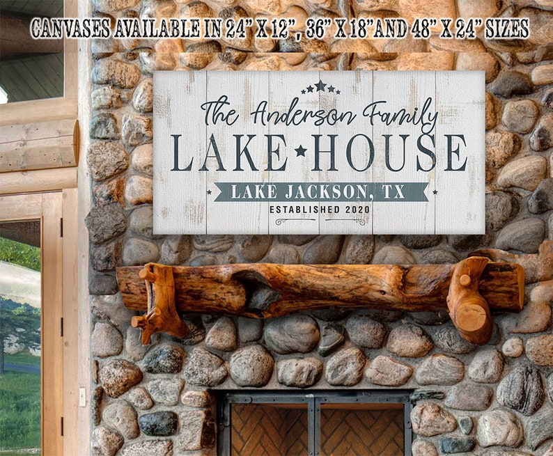 Personalized Lake House Large Canvas Wall Art not Printed Etsy