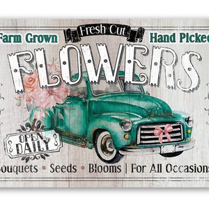 Tin - Metal Sign - Fresh Cut Flowers - 8"x12" or 12"x18" Use Indoor/Outdoor-Gift to Gardening Enthusiasts