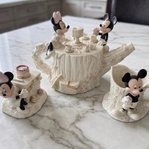 Lenox Disney Mickey & Minnie Woodland Picnic “share Tea for Two 