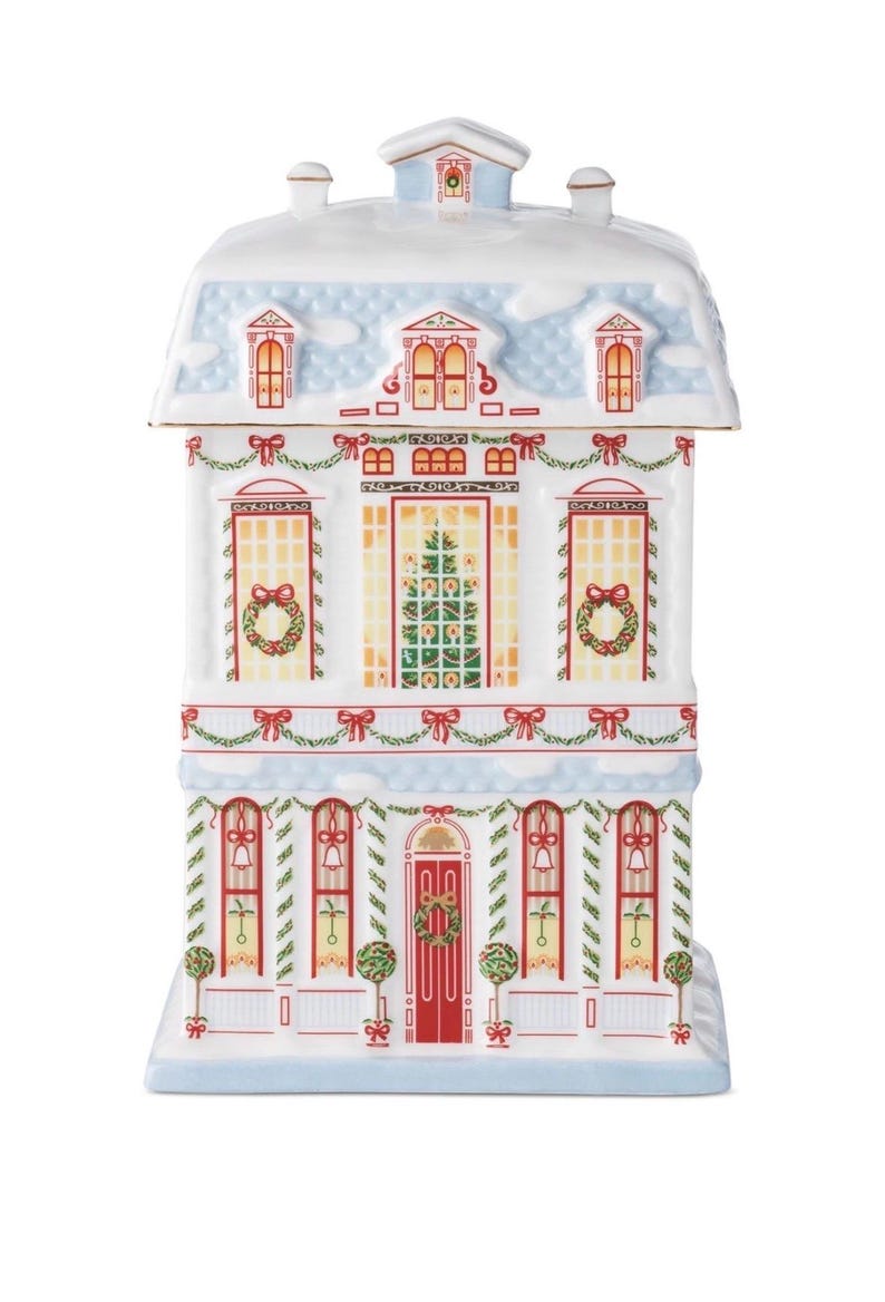 Lenox Spice Village Christmas Cookie Jar - Thumbnail 2