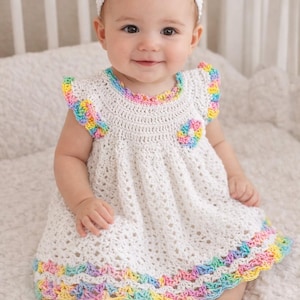 white christmas dresses Crochet Sunshine Rainbow Mesh Dress Small / Sunshine Rainbow