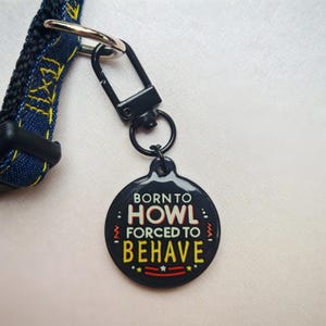 Funny Dog Name Tag,Cute Pet ID Tag,Personlized Dog Tag, Custom Resin Acrylic Dog Tag,Silent Dog Tag