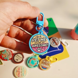 Personalizable Funny Dog Name Tag,Cute Resin Pet ID Tag,Silent Dog Tag,Durable Pet Tag,Lightweight Dog Tag,Double Sided Dog Tag