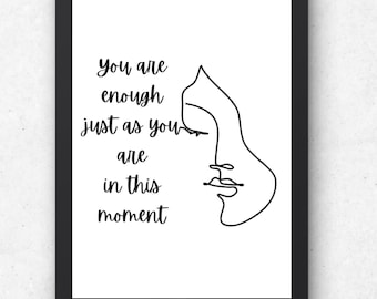 Mental Health Line Art Print: Therapist Office Decor (Digital Download)