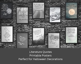 Gothic Literature Prints: Dark Academia Quotes Bundle (PDF Download)
