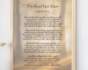Robert Frost Poem Print: The Road Not Taken, Forest Wall Art (Digital Download)