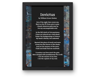 Invictus Poem Print - William Ernest Henley - Inspirational Wall Art (Digital Download)