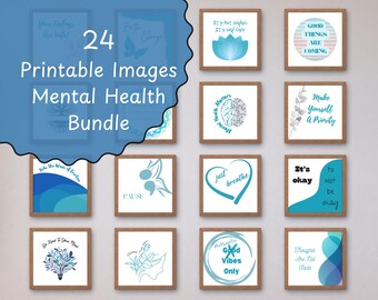 Mental Health Art Prints: Therapy & Self-Care Quotes (PDF)
