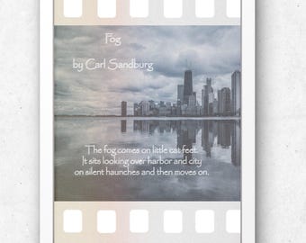 Carl Sandburg 'Fog' Poem Print: Literary Wall Art (Digital Download)