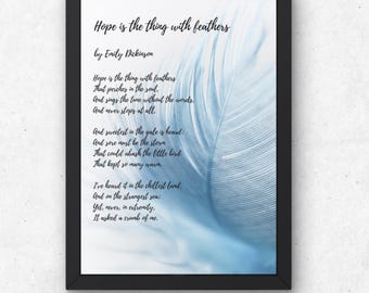 Emily Dickinson Poem Print: Hope is the Thing with Feathers (Digital Download)