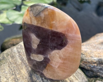 Rare Purple Anhydrite Specimen: Angelite, Peach Calcite, Diopside