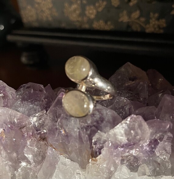 Vintage Rutilated Quartz Cabochon Ring: 925 Sterl… - image 7