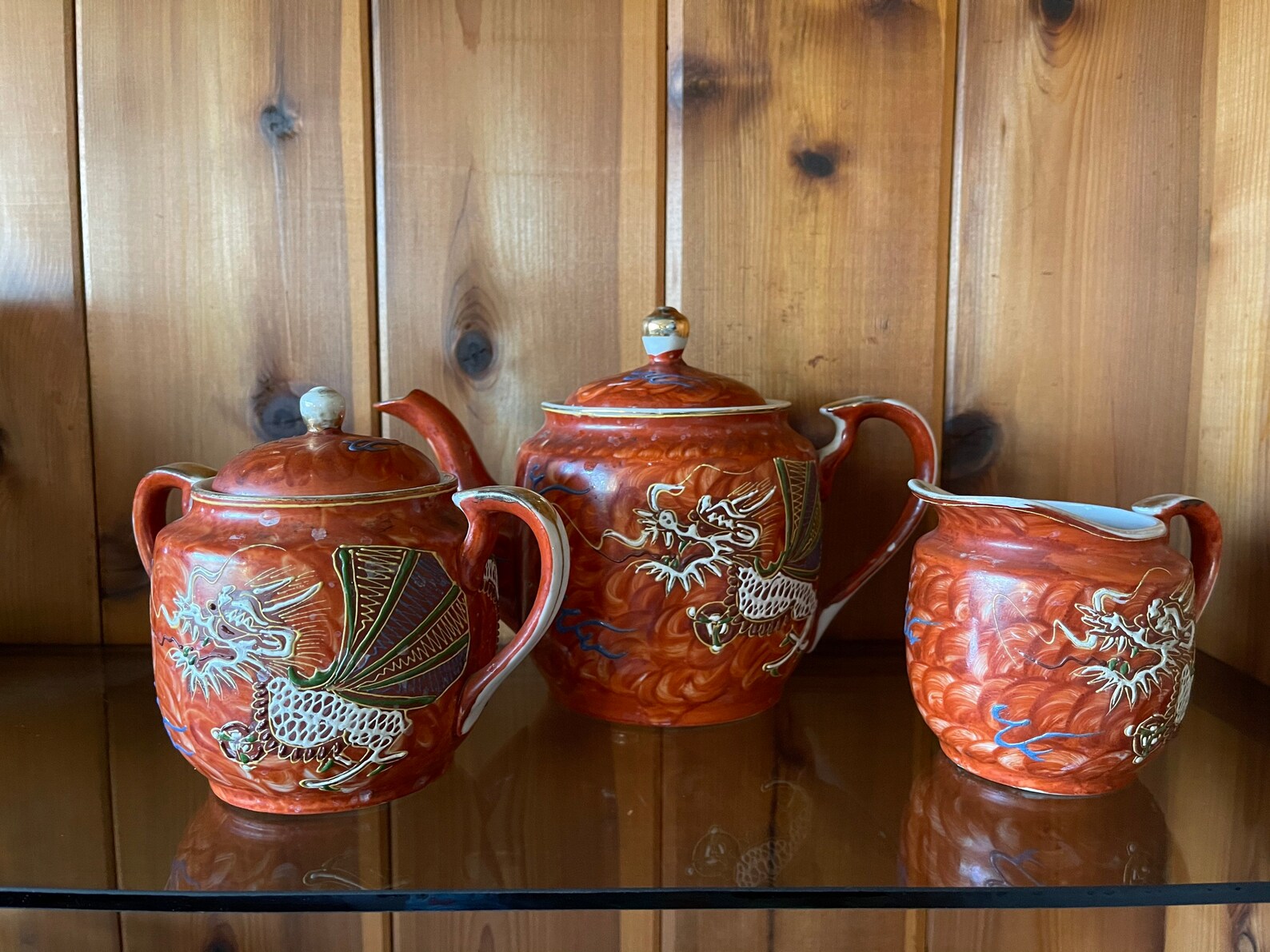Vintage Hand Painted JB Betson's Bone China Dragon Tea Set Etsy