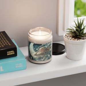 Floral Scented Soy Candle: Relaxing Aromatherapy, Moonlit Night Theme